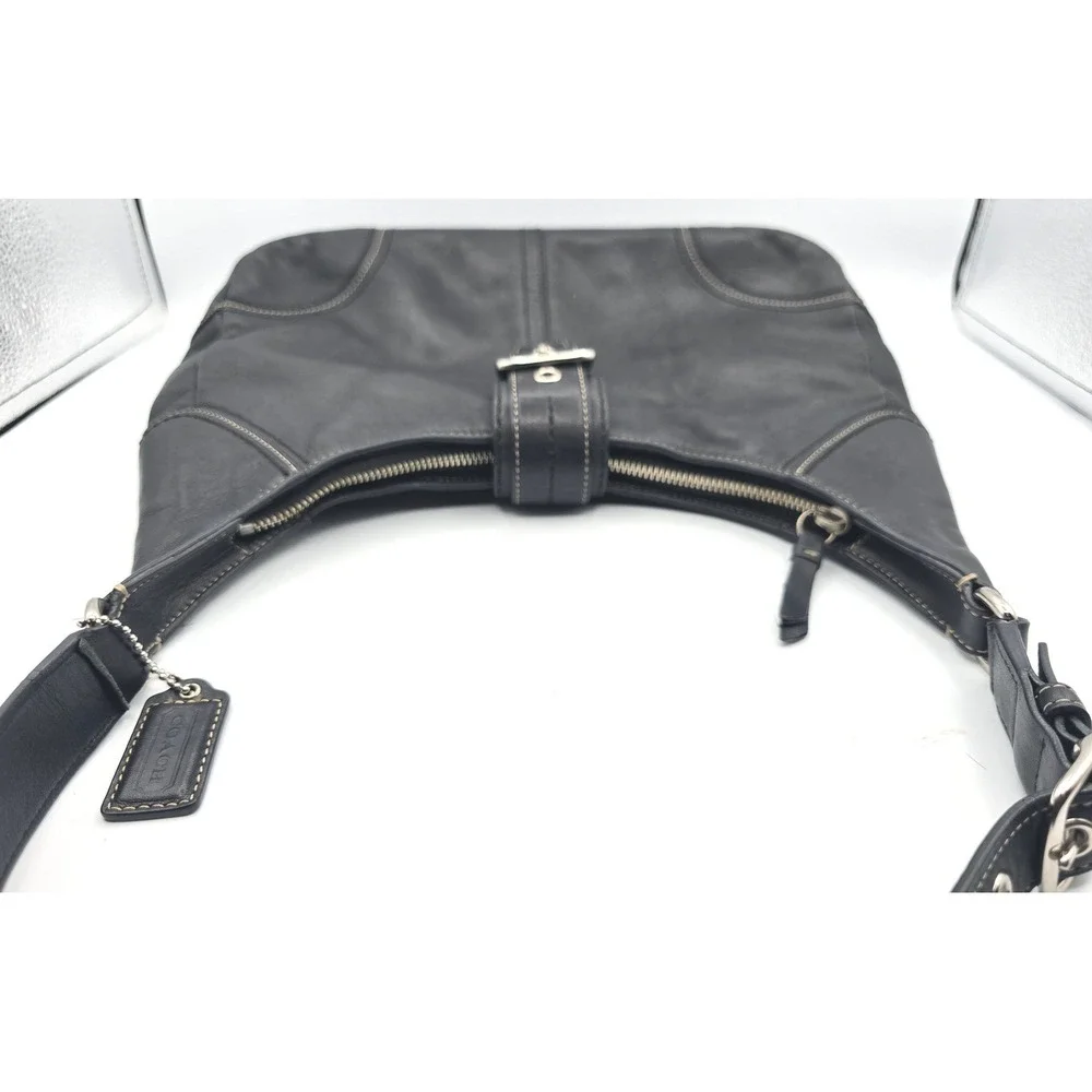 Coach Hamilton Soho Hobo F12601 Black Leather Shoulder Bag Y2K 2008 Buckle Rare